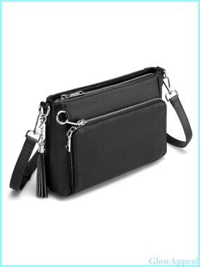 Genuine Leather Anti-Theft Crossbody Bag RFID Wallet Purse